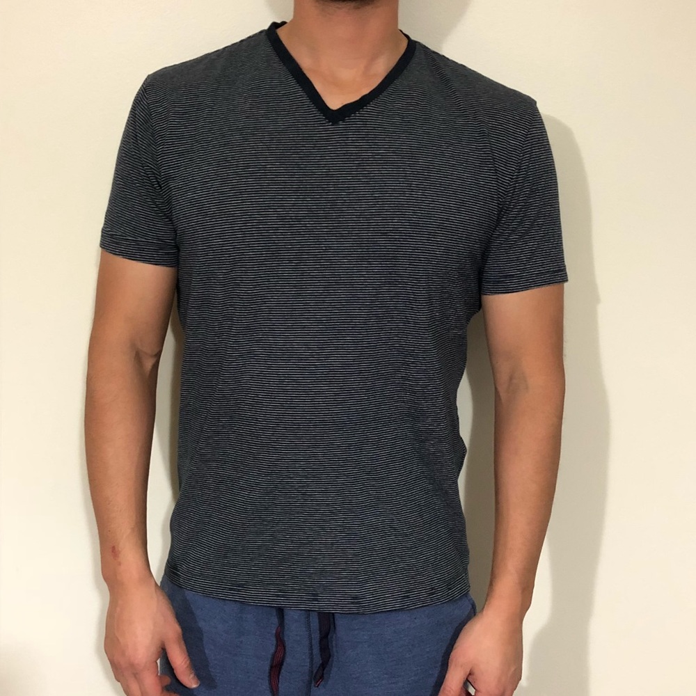Navy blue striped Alfani T-shirt